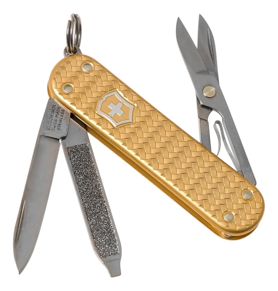 

Нож-брелок Classic SD Precious Alox Brass Gold 58мм, 5 функций 0.6221.408G