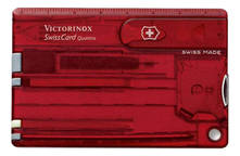 Victorinox Швейцарская карточка Swisscard Quattro 13 функций 0.7200.T (полупрозрачная красная)