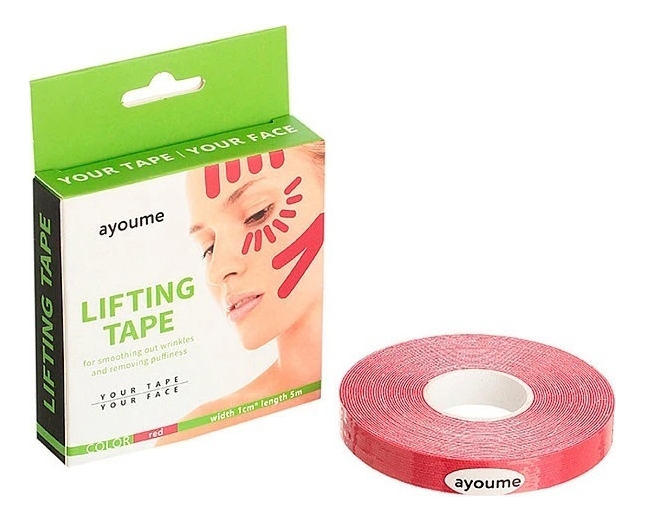 Тейп для лица Lifting Tape: Красный 1смх5м
