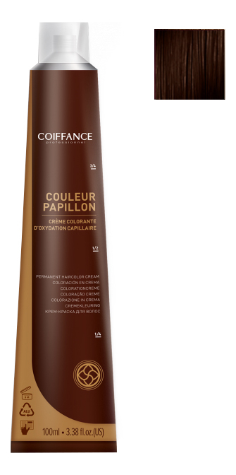 

Крем-краска для волос Couleur Papillon 100мл: 4.77 Шатен интенсивный шоколадный, Крем-краска для волос Couleur Papillon 100мл