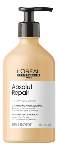 Шампунь для сильно поврежденных волос Serie Expert Absolut Repair Protein + Gold Quinoa Shampooing: Шампунь 500мл