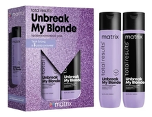 MATRIX Набор для укрепления волос Total Results Unbreak My Blonde 2*300мл (кондиционер Strengthening Conditioner + шампунь Strengthening Shampoo)