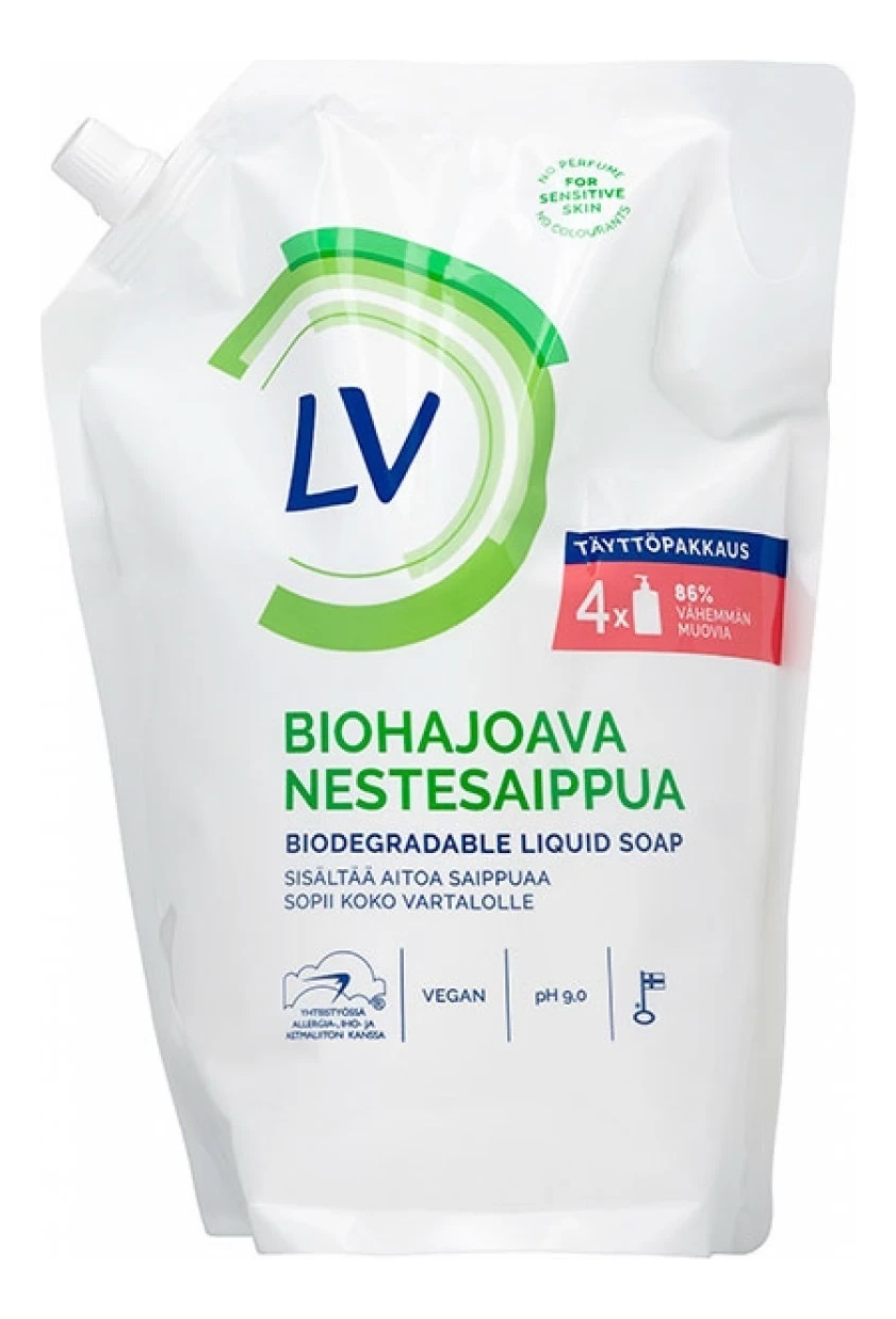цена Жидкое мыло Biohajoava Nestesaippua: Мыло 1200мл (сменный блок)