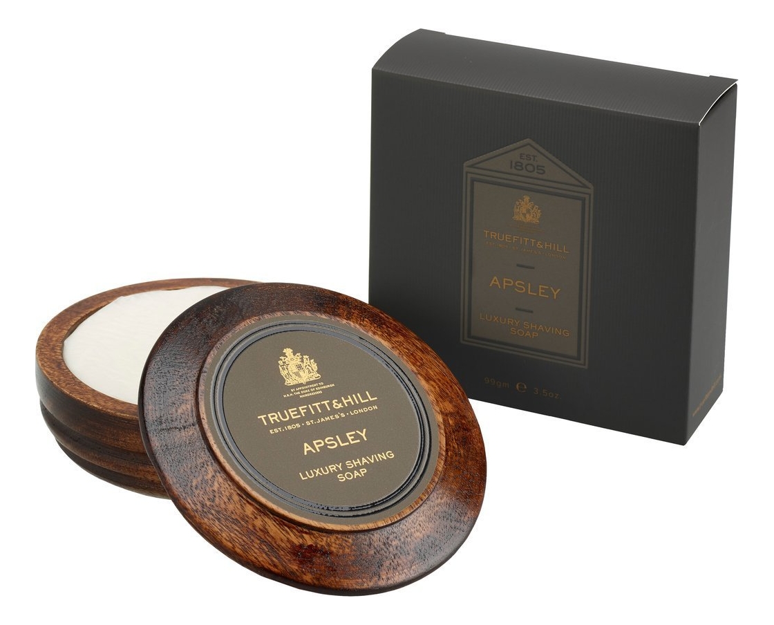 Люкс-мыло для бритья в деревянной чаше Apsley Luxury Shaving Soap 99г