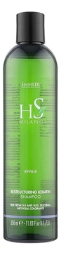 Восстанавливающий шампунь для волос с кератином HS Milano Repair Restructuring Keratin Shampoo