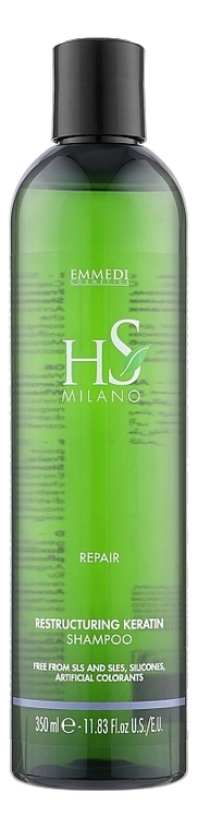 Восстанавливающий шампунь для волос с кератином HS Milano Repair Restructuring Keratin Shampoo: Шампунь 350мл