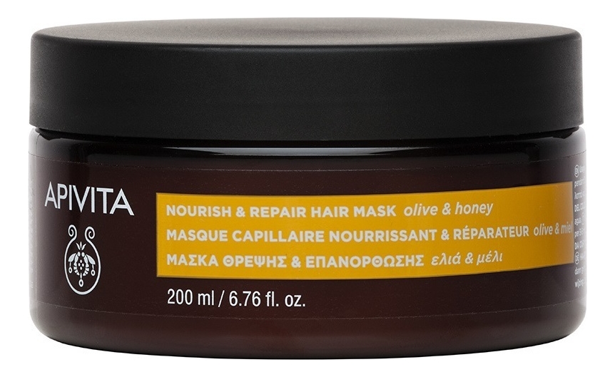 Питательная и восстанавливающая маска для волос с экстрактом оливы и медом Nourish & Repair Mask Olive & Honey 200мл: Маска 200мл