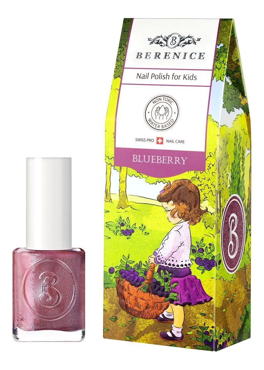 Детский лак для ногтей на водной основе Little Nail Polish For Kids 15мл: 06 Blueberry детский лак для ногтей на водной основе little berenice тон 06 blueberry