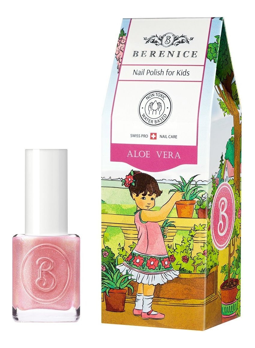 Детский лак для ногтей на водной основе Little Nail Polish For Kids 15мл: 01 Aloe vera детский лак для ногтей на водной основе little nail polish for kids 15мл 06 blueberry