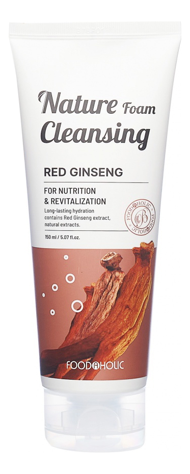 Пенка для умывания с экстрактом красного женьшеня Nature Foam Cleansing Red Ginseng 150мл пенка для умывания с экстрактом красного женьшеня red ginseng pure cleansing foam 180мл