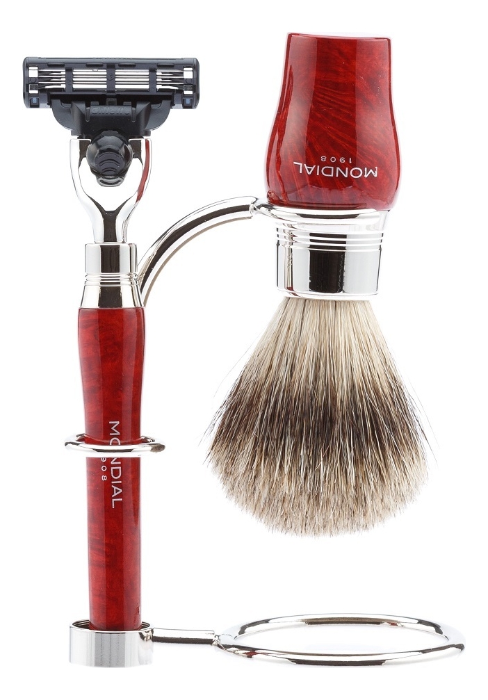 

Набор ST-VIE-R-II-M3 (бритва Mach3 + помазок барсучий ворс + подставка) цвет корень шиповника