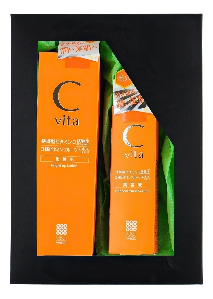 Купить Набор для лица с витамином C Vita (антиоксидантная концентрированная сыворотка Concentrated Serum 30г + антиоксидантный лосьон Bright Up Lotion 150мл), Meishoku