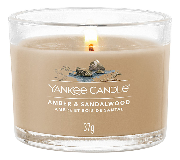 Купить Ароматическая свеча Amber & Sandalwood: свеча 37г, Ароматическая свеча Amber & Sandalwood, Yankee Candle