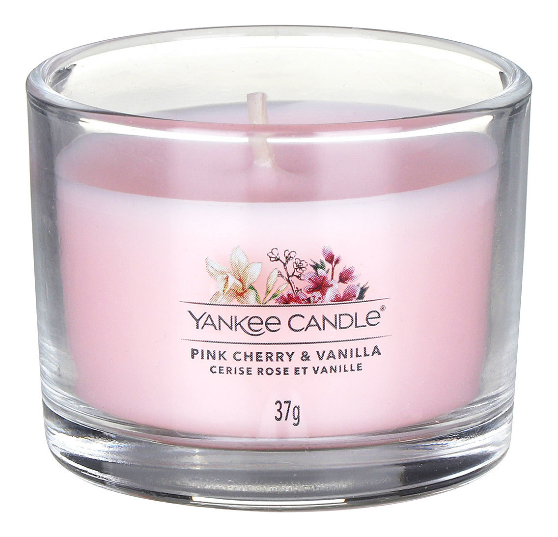 Купить Ароматическая свеча Pink Cherry & Vanilla: свеча 37г, Ароматическая свеча Pink Cherry & Vanilla, Yankee Candle
