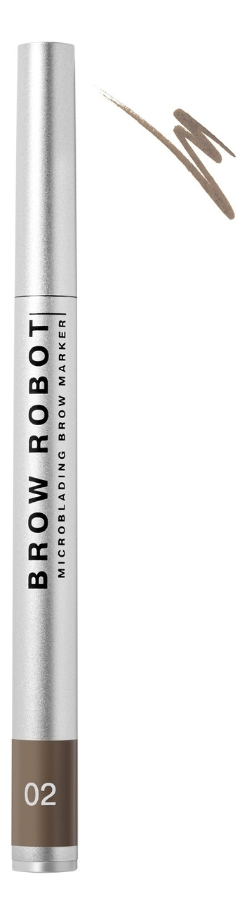 

Маркер для бровей с тонким аппликатором Brow Robot Marker 5,5мл: 02 Русый, Маркер для бровей с тонким аппликатором Brow Robot Marker 5,5мл