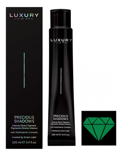 

Интенсивный прямой пигмент для волос Luxury Hair Pro Precious Shadows 100мл: Emerald Green, Интенсивный прямой пигмент для волос Luxury Hair Pro Precious Shadows 100мл