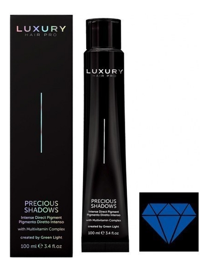 

Интенсивный прямой пигмент для волос Luxury Hair Pro Precious Shadows 100мл: Blue Sapphire, Интенсивный прямой пигмент для волос Luxury Hair Pro Precious Shadows 100мл