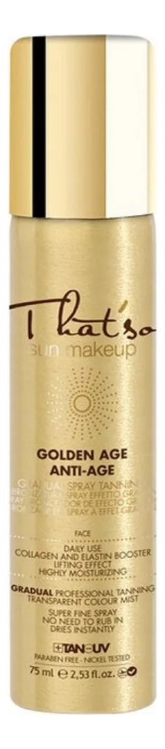 

Спрей-автозагар с эффектом лифтинга для лица и зоны декольте Sun Makeup Golden Age 75мл