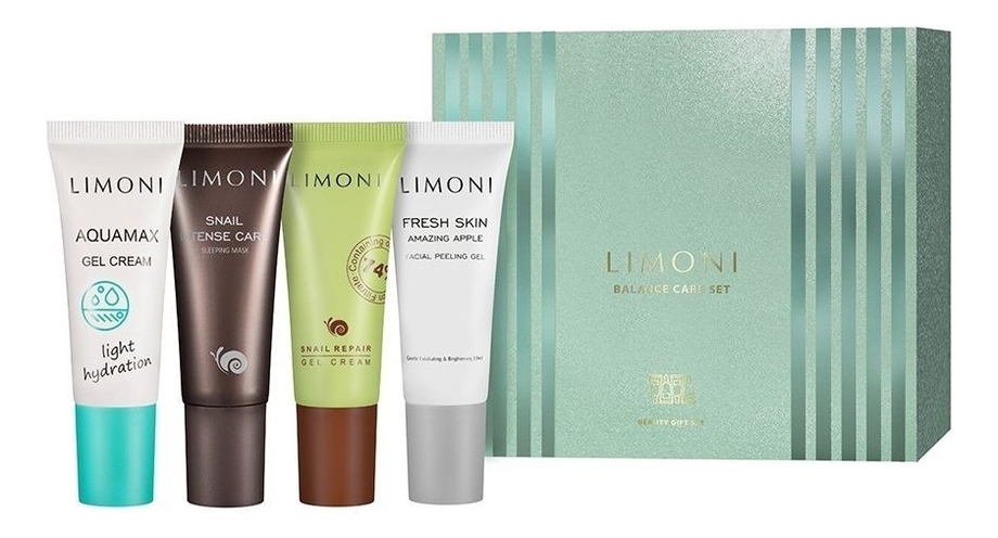 

Набор для лица Balance Care 4*25мл (гель-крем Aquamax Gel Cream + ночная маска Snail Intense Sleeping Mask + гель-крем Snail Repair Gel Cream + гель-скатка Fresh Skin Peeling Gel)