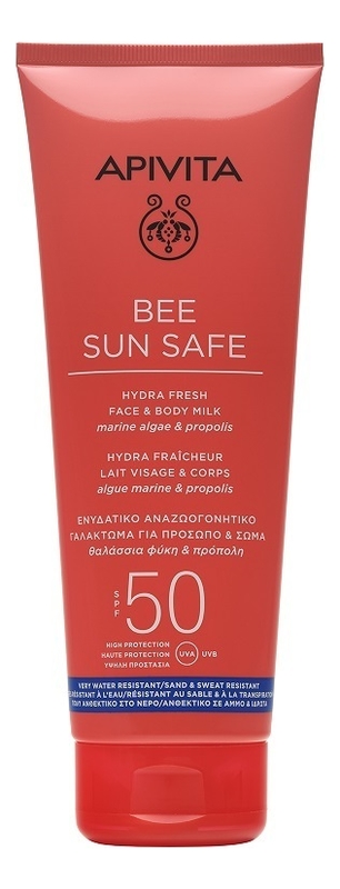 Купить Солнцезащитное молочко для лица и тела Bee Sun Safe Hydra Fresh Face & Body Milk SPF50 200мл, Солнцезащитное молочко для лица и тела Bee Sun Safe Hydra Fresh Face & Body Milk SPF50 200мл, APIVITA