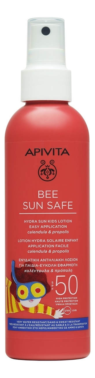 Купить Солнцезащитный детский спрей для лица и тела Bee Sun Safe Hydra Sun Kids Lotion SPF50 200мл, APIVITA