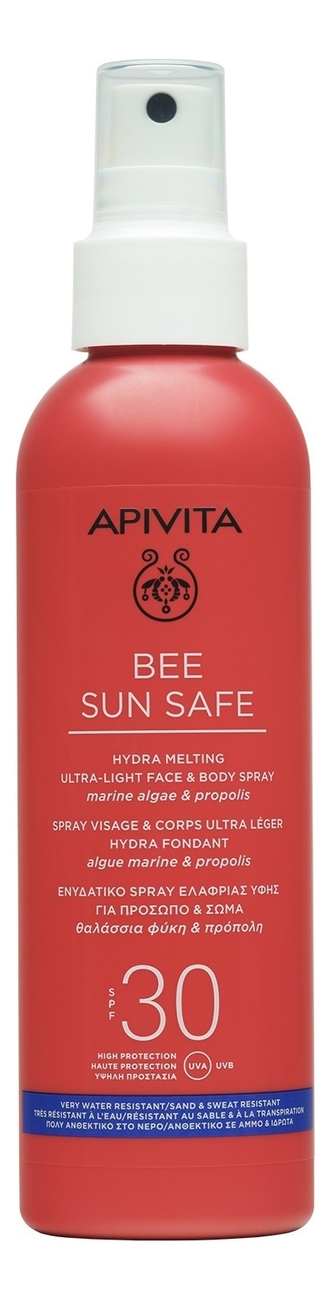 

Солнцезащитный ультралегкий спрей для лица и тела Bee Sun Safe Hydra Melting Ultra-Light Face & Body Spray SPF30 200мл