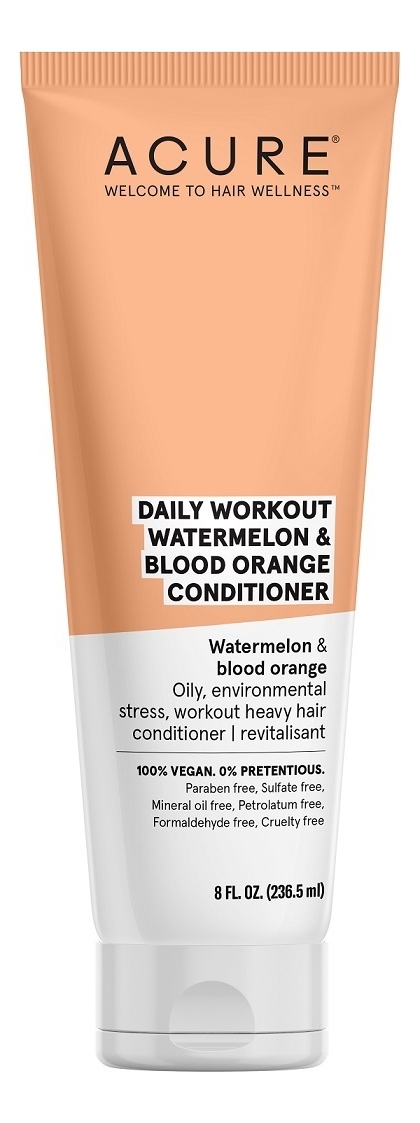 Кондиционер для волос с экстрактом арбуза и апельсина Daily Workout Watermelon Conditioner 236,5мл acure daily workout watermelon conditioner 236 ml