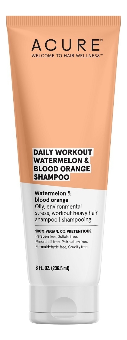 Шампунь для волос с экстрактом арбуза и апельсина Daily Workout Watermelon Shampoo 236мл acure daily workout watermelon shampoo 236 ml