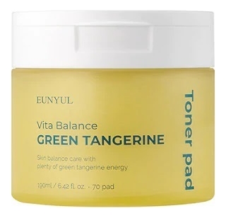 Пэды для лица с экстрактом зеленого мандарина и витаминами Vita Balance Green Tangerine Toner Pad 70шт eunyul vita balance green tangerine toner выравнивающий тонер с экстрактом зелёного мандарина и витаминами 180мл