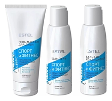 ESTEL Набор Спорт и фитнес Curex Active 3*100мл (шампунь для волос + бальзам-кондиционер для волос + гель-массаж для душа)