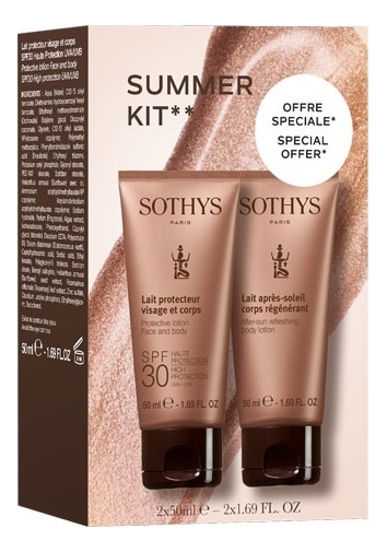 

Набор Summer 2*50мл (эмульсия для лица и тела Lait Protecteur Visage Et Corps SPF30 + молочко для тела после загара Lait Apres-Soleil Corps Regenerant)