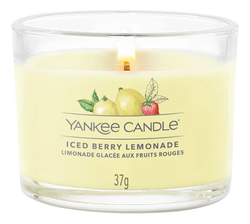 Купить Ароматическая свеча Iced Berry Lemonade: свеча 37г, Yankee Candle