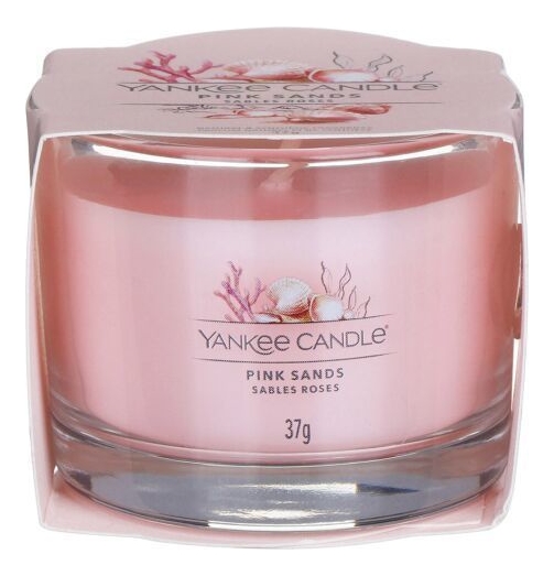 Купить Ароматическая свеча Pink Sands: Свеча 37г, Yankee Candle