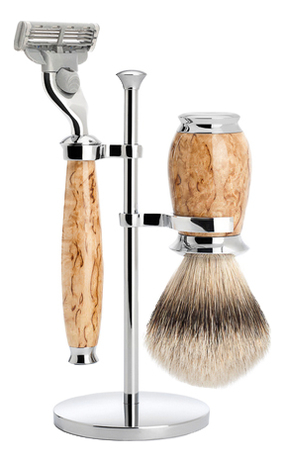 

Набор Каповая береза Classic Purist (помазок барсучий ворс высшей категории Silvertip + бритва Mach3)
