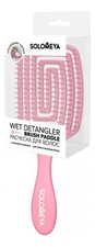 Solomeya Расческа для сухих и влажных волос с ароматом клубники Wet Detangler Brush Paddle Strawberry