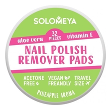 Solomeya Салфетки для снятия лака Nail Polish Remover Pads 32шт (без ацетона)