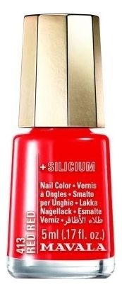 Лак для ногтей с кремнием Silicium Nail Color 5мл: 413 Red Red