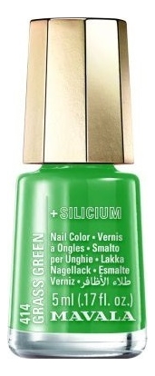 

Лак для ногтей с кремнием Silicium Nail Color 5мл: 414 Grass Green, Лак для ногтей с кремнием Silicium Nail Color 5мл