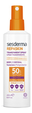 Sesderma Солнцезащитный спрей для тела Repaskin Spray Transparente 200мл
