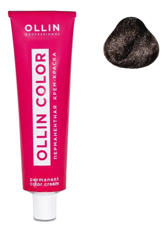 Перманентная крем-краска для волос Ollin Color 100мл: 3/0 Темный шатен перманентная крем краска для волос ollin color 100мл 5 0 светлый шатен