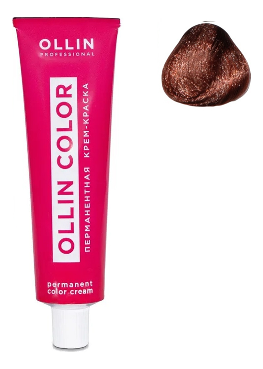 Перманентная крем-краска для волос Ollin Color 100мл: 5/4 Светлый шатен медный перманентная крем краска для волос ollin color 100мл 5 0 светлый шатен