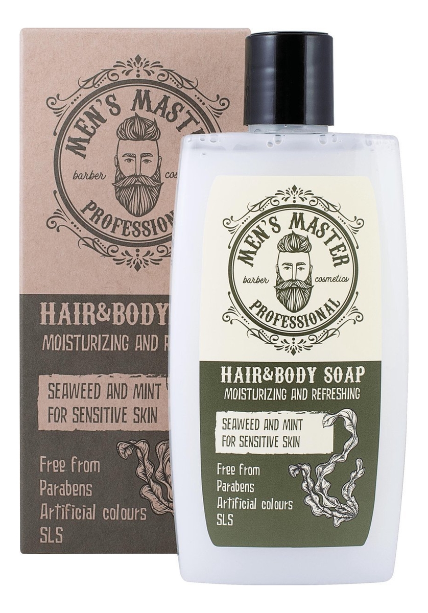 Мыло для тела и волос Men’s Master Hair & Body Soap 120мл (водоросли и мята)
