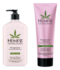 Hempz Набор (молочко для тела Pomegranate Herbal Body Moistyrizer 500мл + шампунь Pomegranate Daily Herbal Moistyrizing Shampoo 265мл)