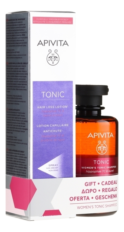 

Набор против выпадения волос Women's Tonic (лосьон Hair Loss Lotion 150мл + шампунь Shampoo With Hippophae TC & Bay Laurel 250мл)