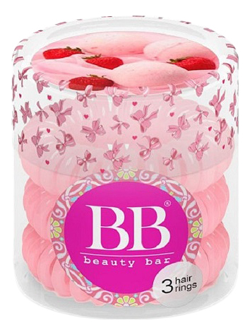 Купить Набор резинок для волос Нежно-розовый Hair Rings 3шт, Beauty Bar