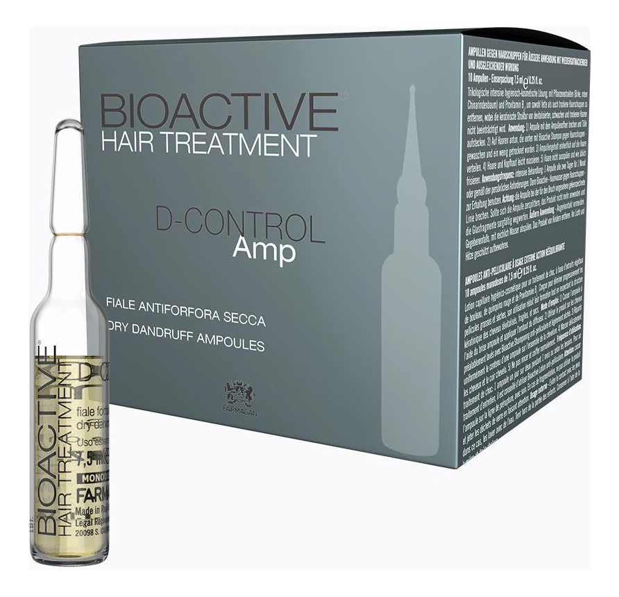 Лосьон против сухой перхоти в ампулах Bioactive Hair Treatment D-control Ampoules: Лосьон 10*7,5мл