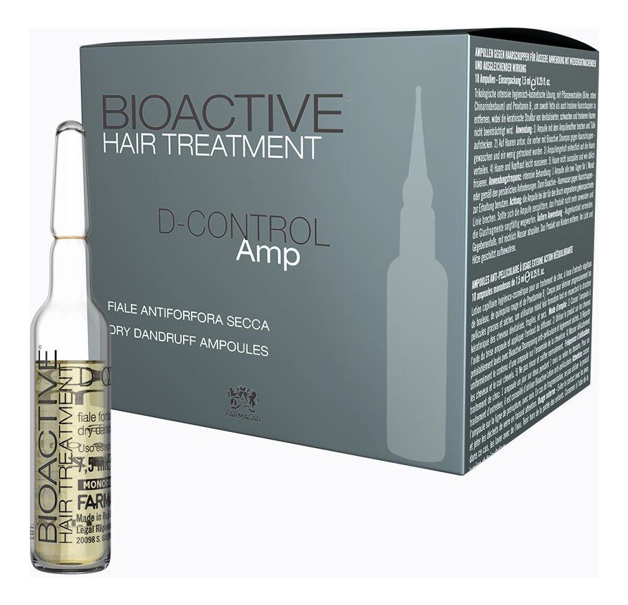 Лосьон против сухой перхоти в ампулах Bioactive Hair Treatment D-control Ampoules: Лосьон 10*7,5мл лосьон против жирной перхоти в ампулах bioactive hair treatment d control ampoules 10 7 5мл