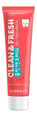 Гелевая зубная паста с экстрактом красного женьшеня и ацеролы Clean &amp; Fresh Gel Toothpaste 105г