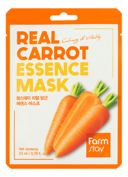 Тканевая маска для лица с экстрактом моркови Real Carrot Essence Mask 23мл