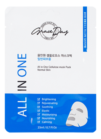 

Увлажняющая тканевая маска для лица All In One Cellulose Mask Pack Normal Skin 23мл: Маска 1шт, Увлажняющая тканевая маска для лица All In One Cellulose Mask Pack Normal Skin 23мл